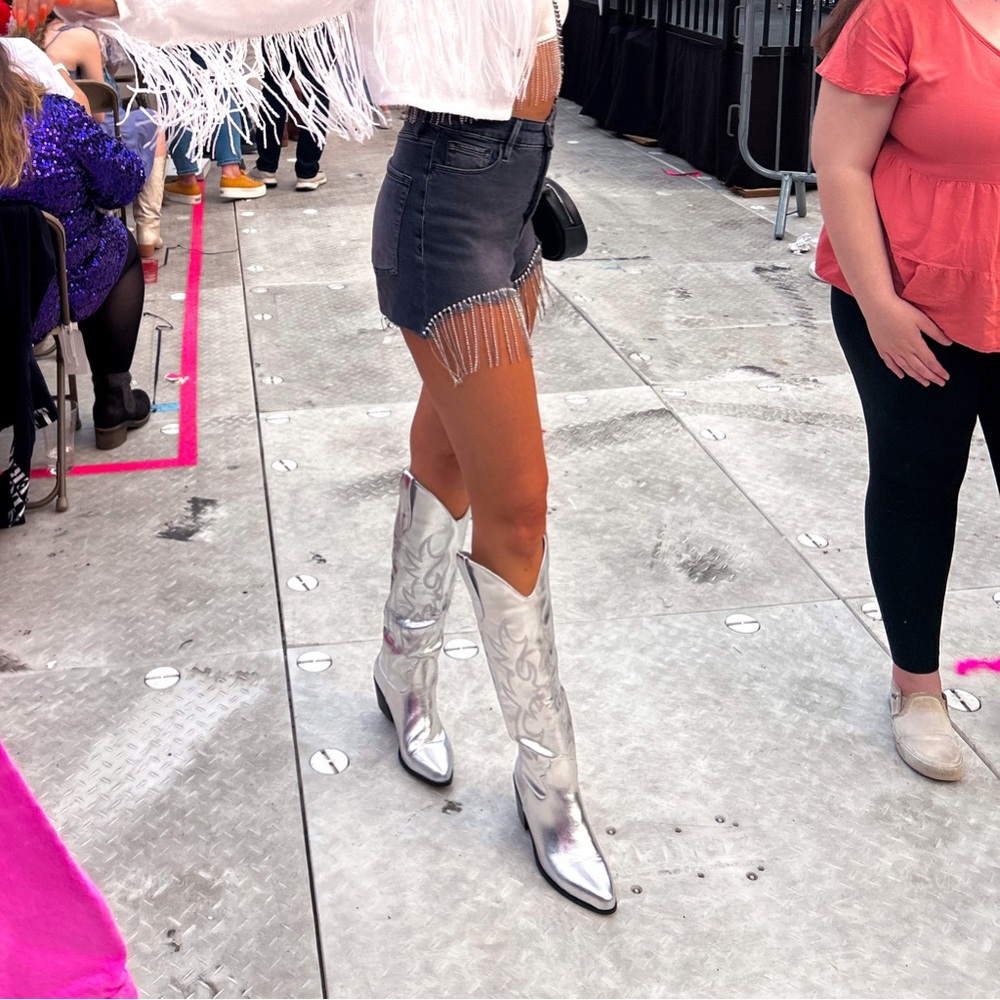 Silver Cowboy Boots